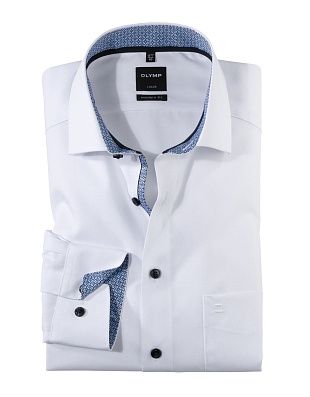 Белая рубашка мужская OLYMP Luxor Modern fit | купить в интернет-магазине Olymp-Men