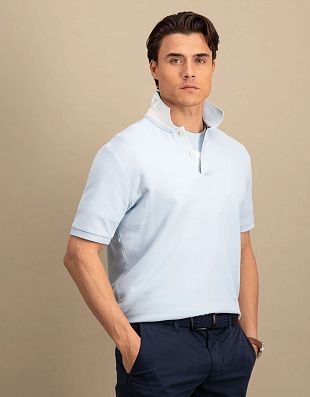 Поло мужское голубое Fynch-Hatton | купить в интернет-магазине Olymp-Men