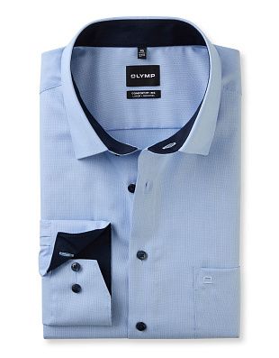 Рубашка голубая мужская OLYMP Luxor Big, прямой крой | купить в интернет-магазине Olymp-Men