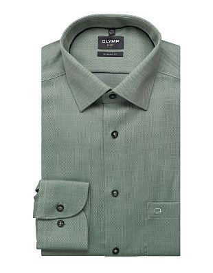 Рубашка зелёная OLYMP Luxor, полуприлегающая на высокий рост | купить в интернет-магазине Olymp-Men
