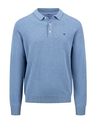 Поло голубое с длинным рукавом Fynch-Hatton | купить в интернет-магазине Olymp-Men