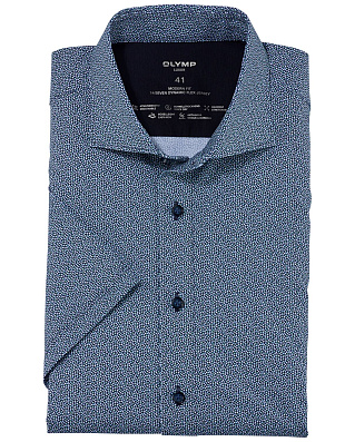 Рубашка трикотажная OLYMP Luxor 24/7 с рисунком горох, modern fit