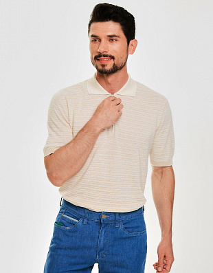 Поло мужское бежевое на молнии Gratude | купить в интернет-магазине Olymp-Men