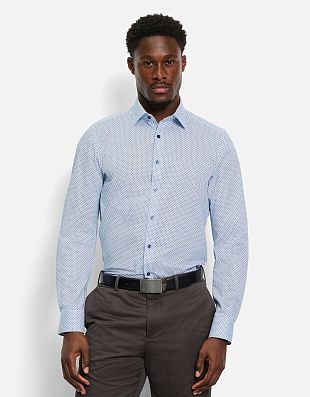 Рубашка мужская с принтом OLYMP, body fit, на высокий рост | купить в интернет-магазине Olymp-Men