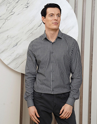 Рубашка мужская в полоску OLYMP климат-контроль, body fit | купить в интернет-магазине Olymp-Men