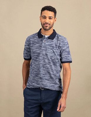 Поло мужское с синим воротником Fynch-Hatton | купить в интернет-магазине Olymp-Men