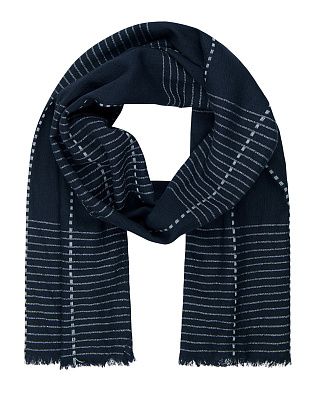 Шарф шерстяной Lindenmann в белую полоску | купить в интернет-магазине Olymp-Men