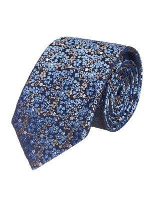 Галстук удлиненный Bernd Hennes голубые цветы, 8,5 см | купить в интернет-магазине Olymp-Men