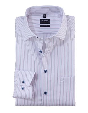 Сорочка мужская в розовую полоску OLYMP Luxor, modern fit | купить в интернет-магазине Olymp-Men