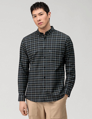 Рубашка мужская OLYMP Casual в клетку с пуговицами на воротнике | купить в интернет-магазине Olymp-Men