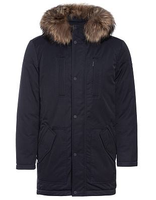 Пуховик удлиненный с капюшоном, меховая опушка | купить в интернет-магазине Olymp-Men