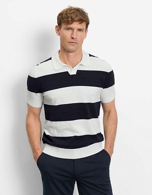 Поло мужское вязанное в синюю полоску Olymp | купить в интернет-магазине Olymp-Men