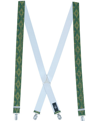 Подтяжки мужские с принтом зелёные ромбы Lindenmann | купить в интернет-магазине Olymp-Men