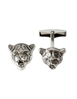 Запонки тигр с эффектом состаренного серебра | в интернет-магазине Olymp-Men
