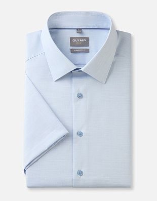 Рубашка мужская однотонная OLYMP Luxor, прямой крой, фактурная ткань
