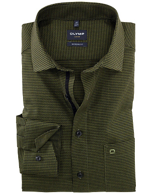 Рубашка зелёная мужская OLYMP Luxor, modern fit | купить в интернет-магазине Olymp-Men
