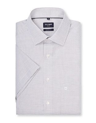 Рубашка с бежевым принтом Olymp, модерн фит