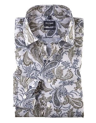 Рубашка мужская Olymp Luxor, modern fit, с рисунком огурцы | купить в интернет-магазине Olymp-Men