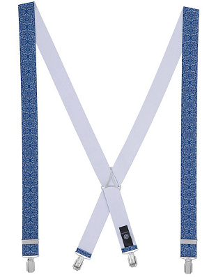Подтяжки мужские с голубым орнаментом | купить в интернет-магазине Olymp-Men
