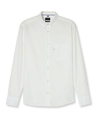 Рубашка белая мужская OLYMP с карманом, пуговицы на воротнике | купить в интернет-магазине Olymp-Men