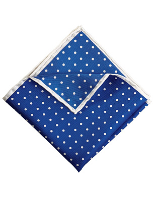 Платок в карман пиджака синий в белый горох | купить в интернет-магазине Olymp-Men