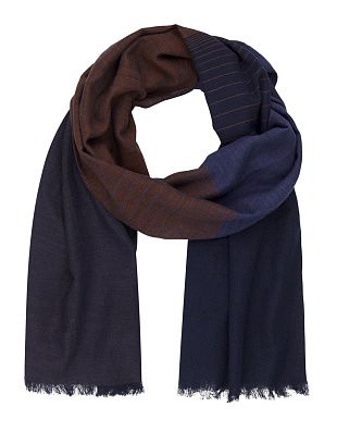 Шарф хлопковый Lindenmann с коричневой полосой | купить в интернет-магазине Olymp-Men