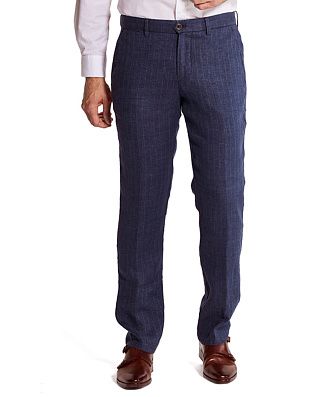 Брюки льняные синие в полоску w.Wegener | купить в интернет-магазине Olymp-Men