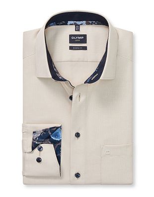 Рубашка мужская с синими пуговицами OLYMP Luxor, modern fit | купить в интернет-магазине Olymp-Men