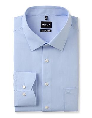 Рубашка мужская голубая OLYMP Luxor Big, прямой крой | купить в интернет-магазине Olymp-Men