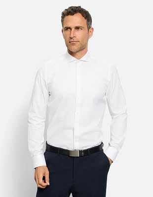 Рубашка мужская белая из фактурной ткани OLYMP, body fit | купить в интернет-магазине Olymp-Men