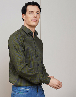 Рубашка мужская OLYMP 24/7 в клетку, body fit | купить в интернет-магазине Olymp-Men