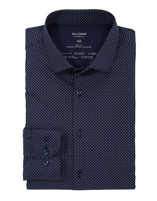 Рубашка мужская синяя в горох OLYMP, body fit, климат-контроль | купить в интернет-магазине Olymp-Men