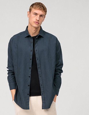 Рубашка фланелевая чёрная мужская OLYMP Casual | купить в интернет-магазине Olymp-Men