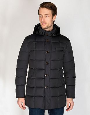 Пуховик мужской RIGGI удлинённый с капюшоном | купить в интернет-магазине Olymp-Men