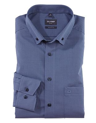 Рубашка мужская в клетку OLYMP Luxor, modern fit, пуговицы на воротнике | купить в интернет-магазине Olymp-Men