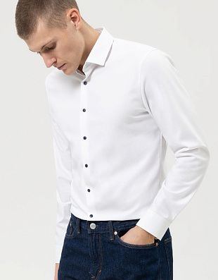 Рубашка мужская белая OLYMP 24/7 супер слим, артикул 07546400