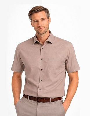 Рубашка бежевая классическая Olymp, модерн фит