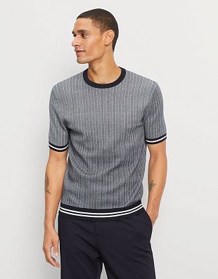 Джемпер мужской в полоску с коротким рукавом OLYMP | купить в интернет-магазине Olymp-Men