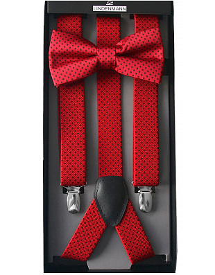 Подтяжки + галстук-бабочка красные с рисунком | купить в интернет-магазине Olymp-Men