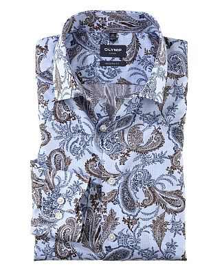 Рубашка мужская рисунок огурцы OLYMP Luxor, modern fit | купить в интернет-магазине Olymp-Men
