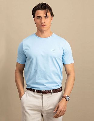 Футболка мужская голубая однотонная Fynch-Hatton | купить в интернет-магазине Olymp-Men