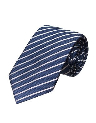 Галстук удлиненный в белую полоску Bernd Hennes, 8,5 см | купить в интернет-магазине Olymp-Men