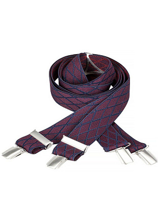 Подтяжки мужские бордовые Lindenmann, рисунок ромб | купить в интернет-магазине Olymp-Men