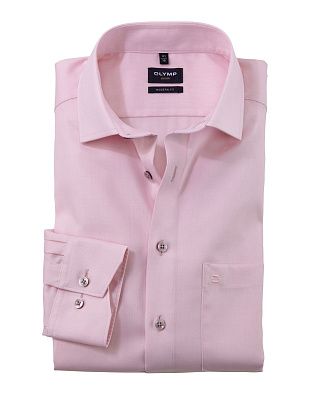 Сорочка классическая розовая Olymp Luxor, modern fit, фактурная | купить в интернет-магазине Olymp-Men