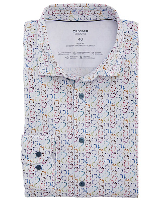 Рубашка трикотажная с рисунком OLYMP 24/7, body fit | купить в интернет-магазине Olymp-Men