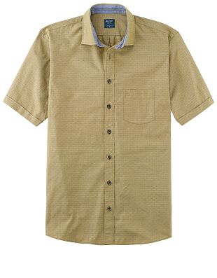 Рубашка зелёная мужская OLYMP Casual с коротким рукавом