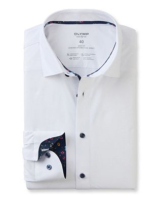 Рубашка трикотажная мужская белая OLYMP, body fit | купить в интернет-магазине Olymp-Men