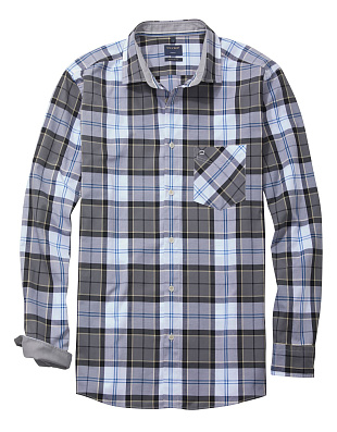 Рубашка в клетку мужская с длинным рукавом OLYMP Casual | купить в интернет-магазине Olymp-Men