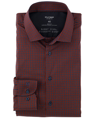 Рубашкав мужская OLYMP 24/7 в клетку, body fit | купить в интернет-магазине Olymp-Men