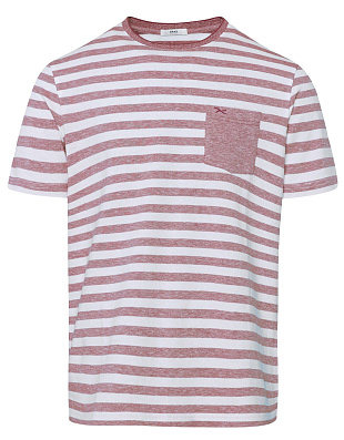 Футболка мужская Brax в красную полоску с карманом | купить в интернет-магазине Olymp-Men